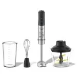 Mixer vertical cu accesorii, Rohnson R5749, 1500W, 4 lame Titan, 12 viteze + Turbo, chopper 0.6L cu 4 lame Titan, bol 0.8 L, tel inox, afisaj LED