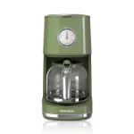 Cafetiera Rohnson R945 Nostalgia, 900W, carafa sticla, 1.5 l, oprire automata, sistem antipicurare,  functie mentinere la cald, suport filtru detasabil, protecție la supraîncălzire, culoare olive