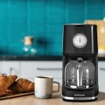 Cafetiera Rohnson R950 Nostalgia, 900W, carafa sticla, 1.5 l, oprire automata, sistem antipicurare,  functie mentinere la cald, suport filtru detasabil, protecție la supraîncălzire, culoare negru - imagine 3