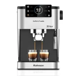 Espressor manual Rohnson R98028 Hot & Cold, 20 bari, 1350 W, 1,5 L, protectie la supraincalzire si suprapresiune, ERP, NTC, PID, oprire automata, display, semnal sonor, 60 Db, negru
